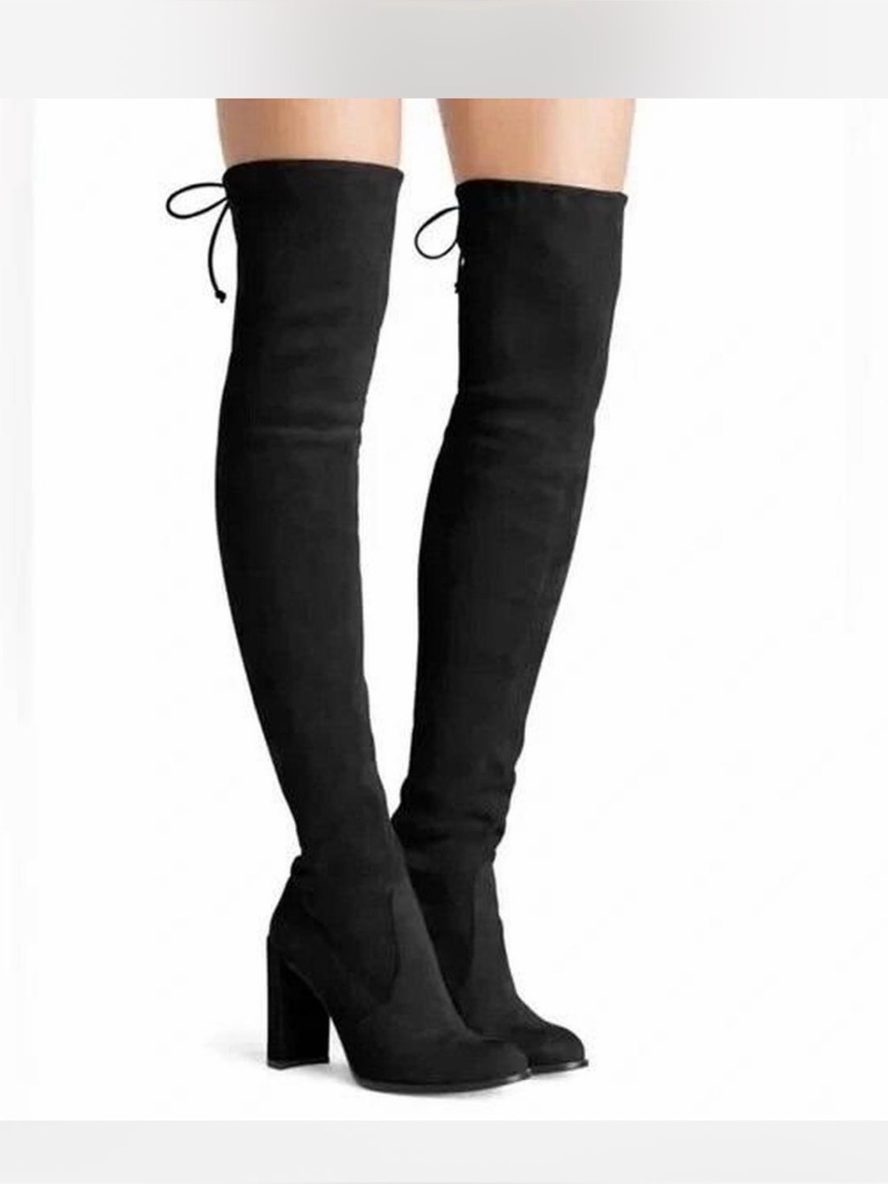 Stuart Weitzman Black Over-the-Knee Block Heel Boots - Women
